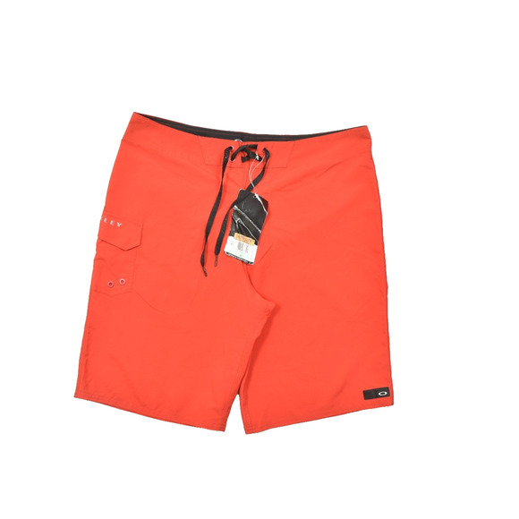 Oakley Men's Board Shorts Red Regular Fit Size 34 Drawstring Pockets NEW - Picture 1 of 8
